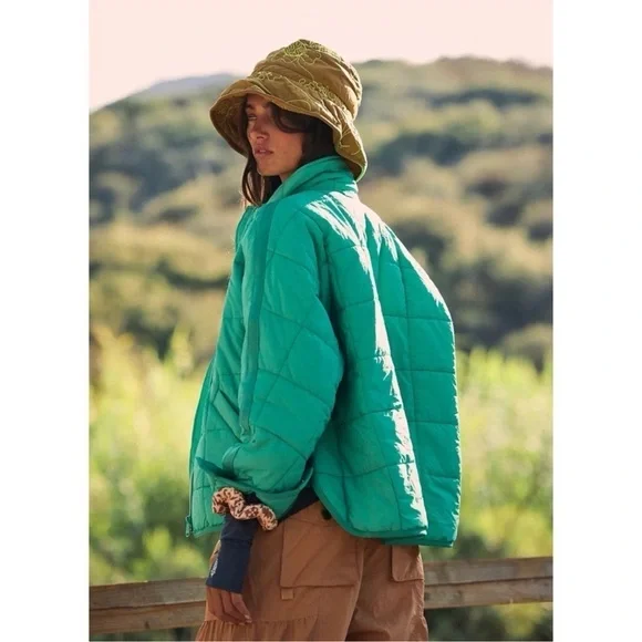 NWT Free People Pippa Packable Puffer Jacket Green Medium - Picture 1 of 10